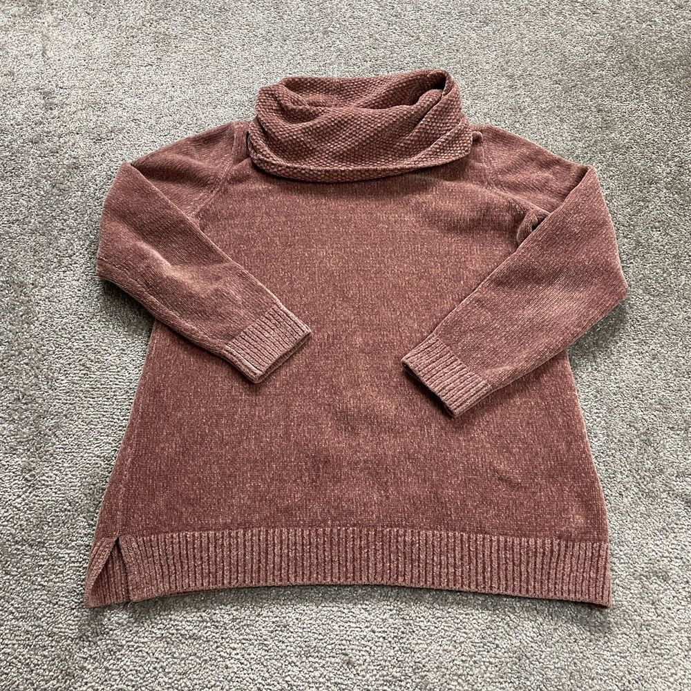 Lands' End Sweater Womens Small Old Rose Cowl Neck Knitted Long Sleeve Pullover